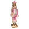 Gerimport notenkraker figuur/beeld - 38 cm - roze - Kerstbeeldjes