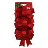 Gerimport kerststrikken -3x - velvet rood - 10x13 cm - Kersthangers