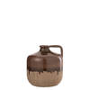 J-line - Kruik Handvat Keramiek Beige/bruin Small - 17x19.5x19.5cm