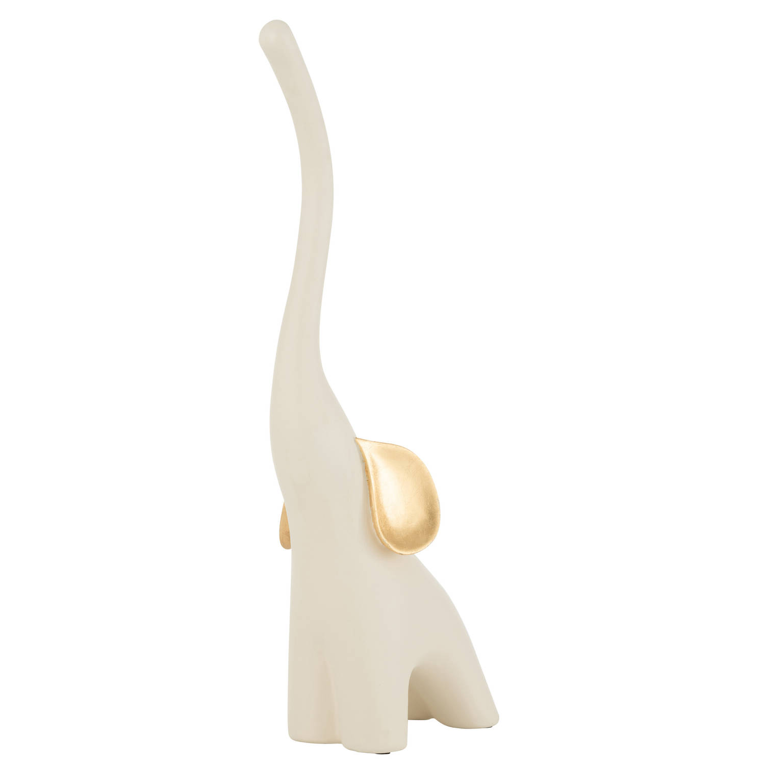 J-line - Olifant Resine Creme/goud Large - 24x14x57cm