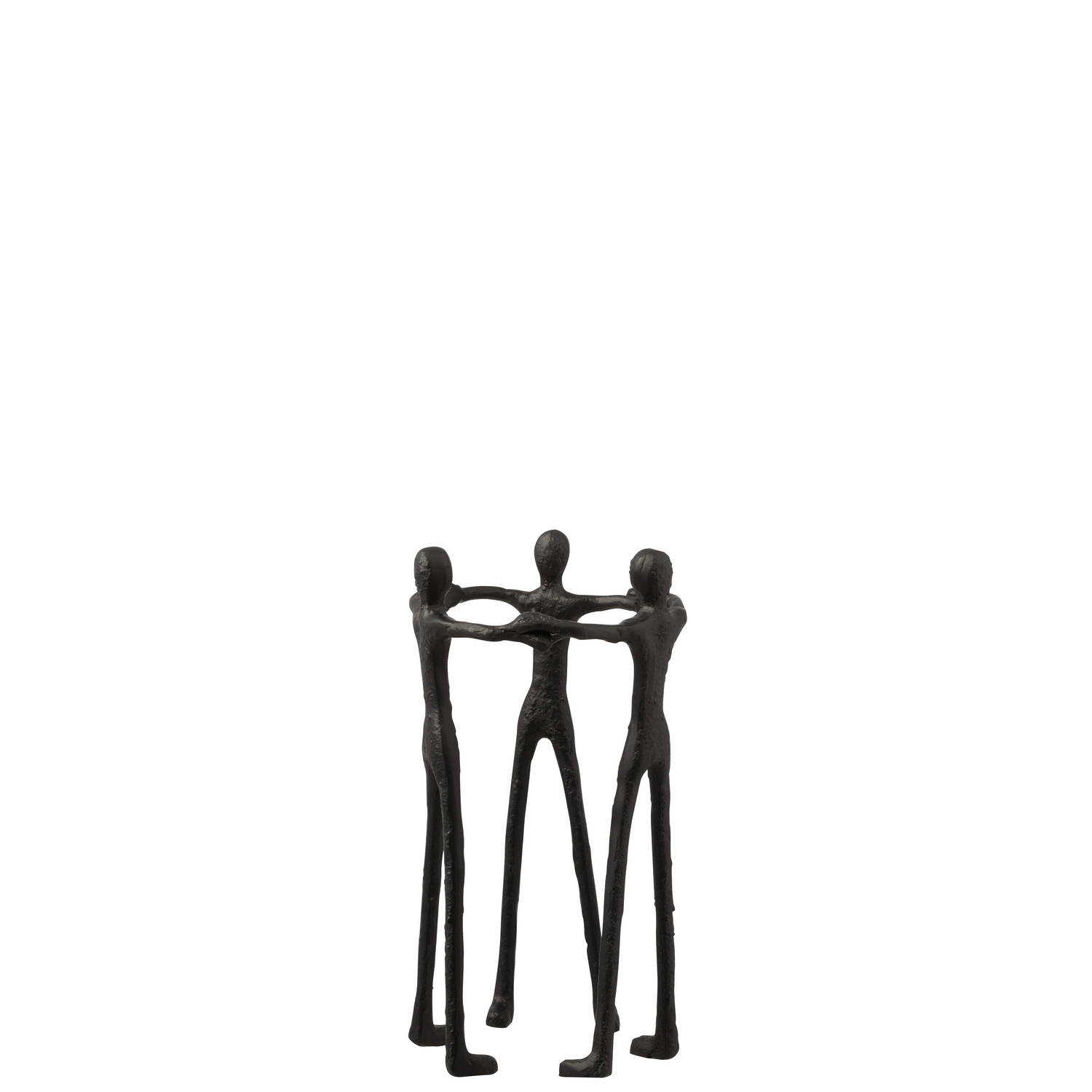 J-line - Figuur Persoon Kring Aluminium Zwart - 20x20x36cm