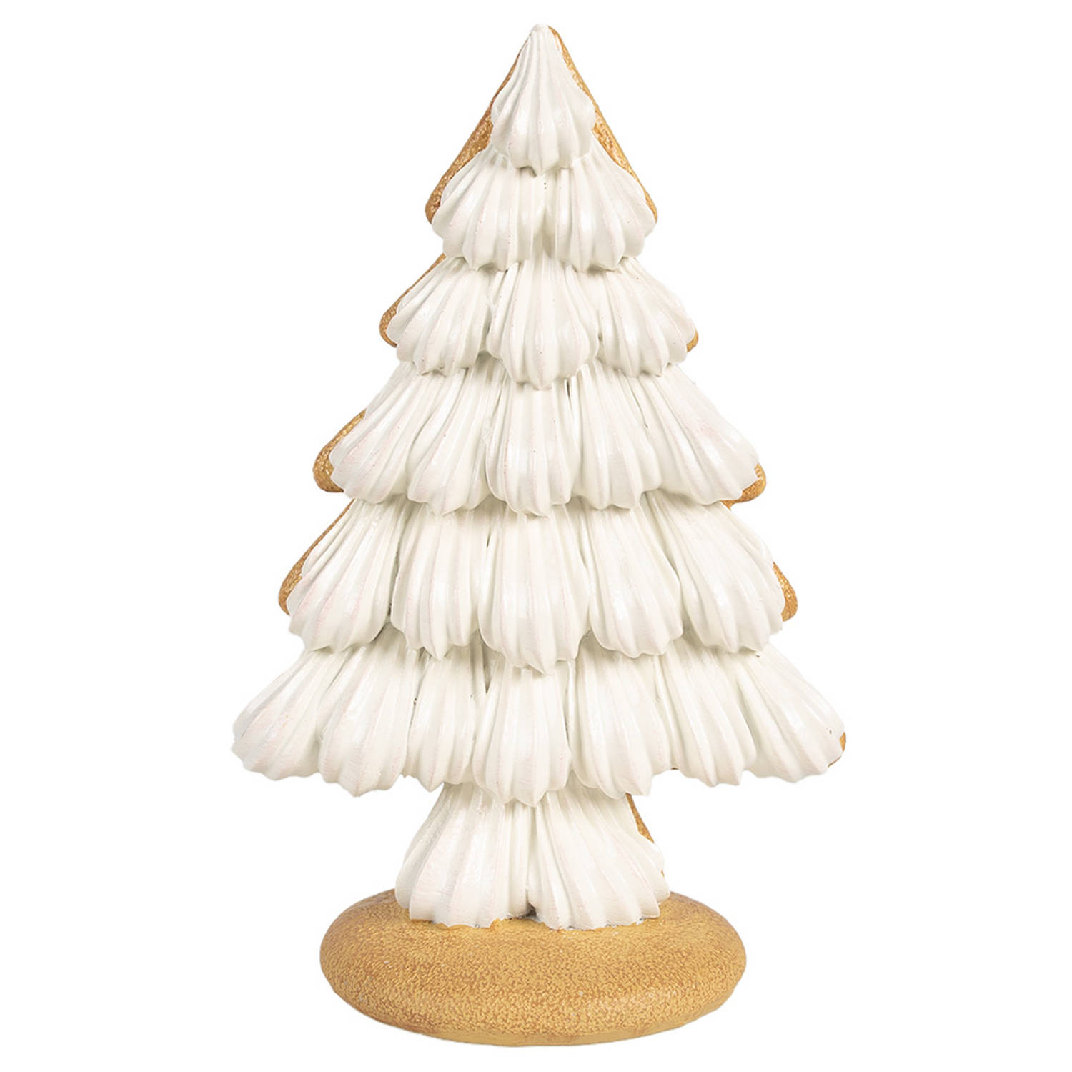 HAES DECO - Kerstdecoratie Kerstboom 17x11x26 cm Beige Kunststof