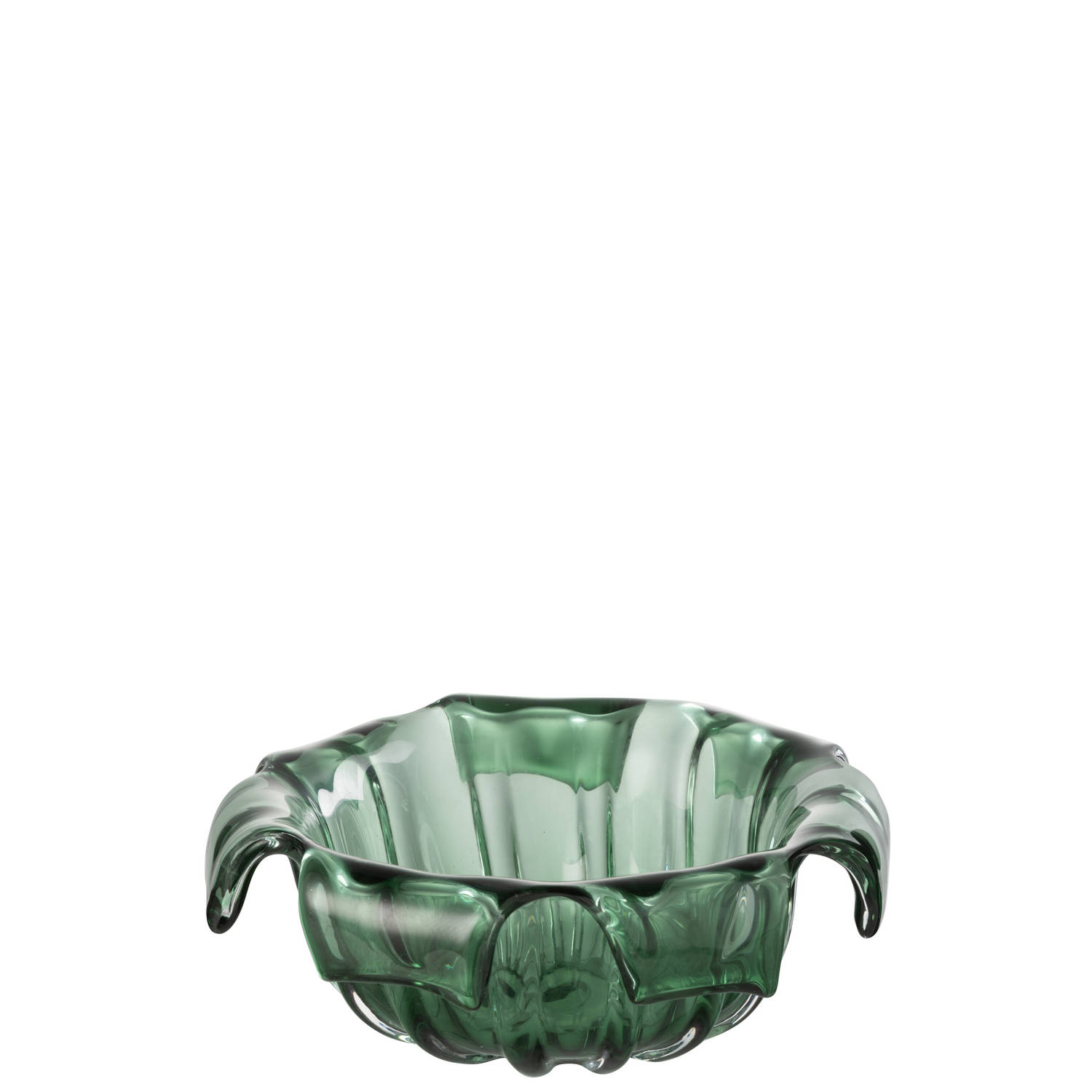 J-line - Bol Deco Retro Glas Groen - 28.5x28.5x10cm