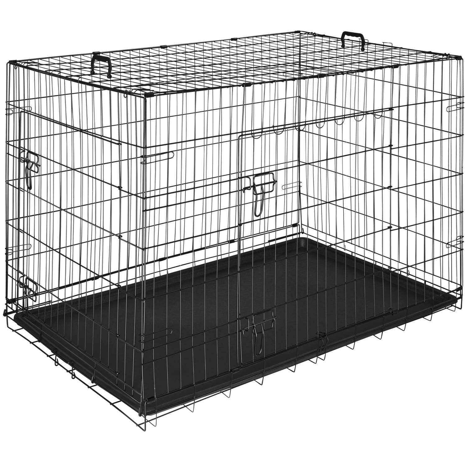 tectake® Hondenkooi | Hondenhekbox, Hondenkennel | Opvouwbare Hondenbox, Stabiele Transportbox voor Honden en Puppy’s | Voor Kofferbak, Auto, Camping en Thuis | Appartement - 121,5