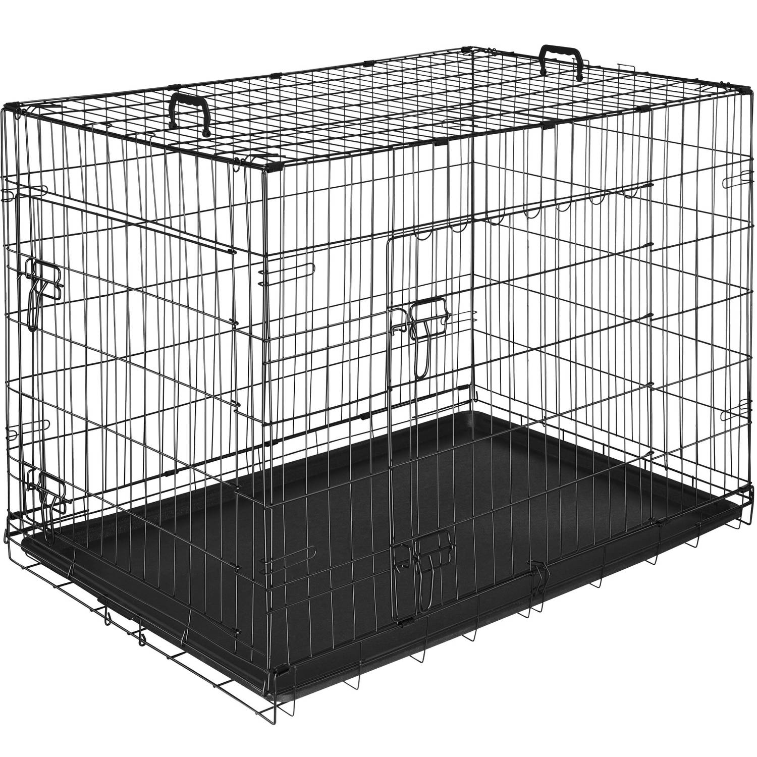 tectake® Hondenkooi | Hondenhekbox, Hondenkennel | Opvouwbare Hondenbox, Stabiele Transportbox voor Honden en Puppy’s | Voor Kofferbak, Auto, Camping en Thuis | Appartement - 108 x