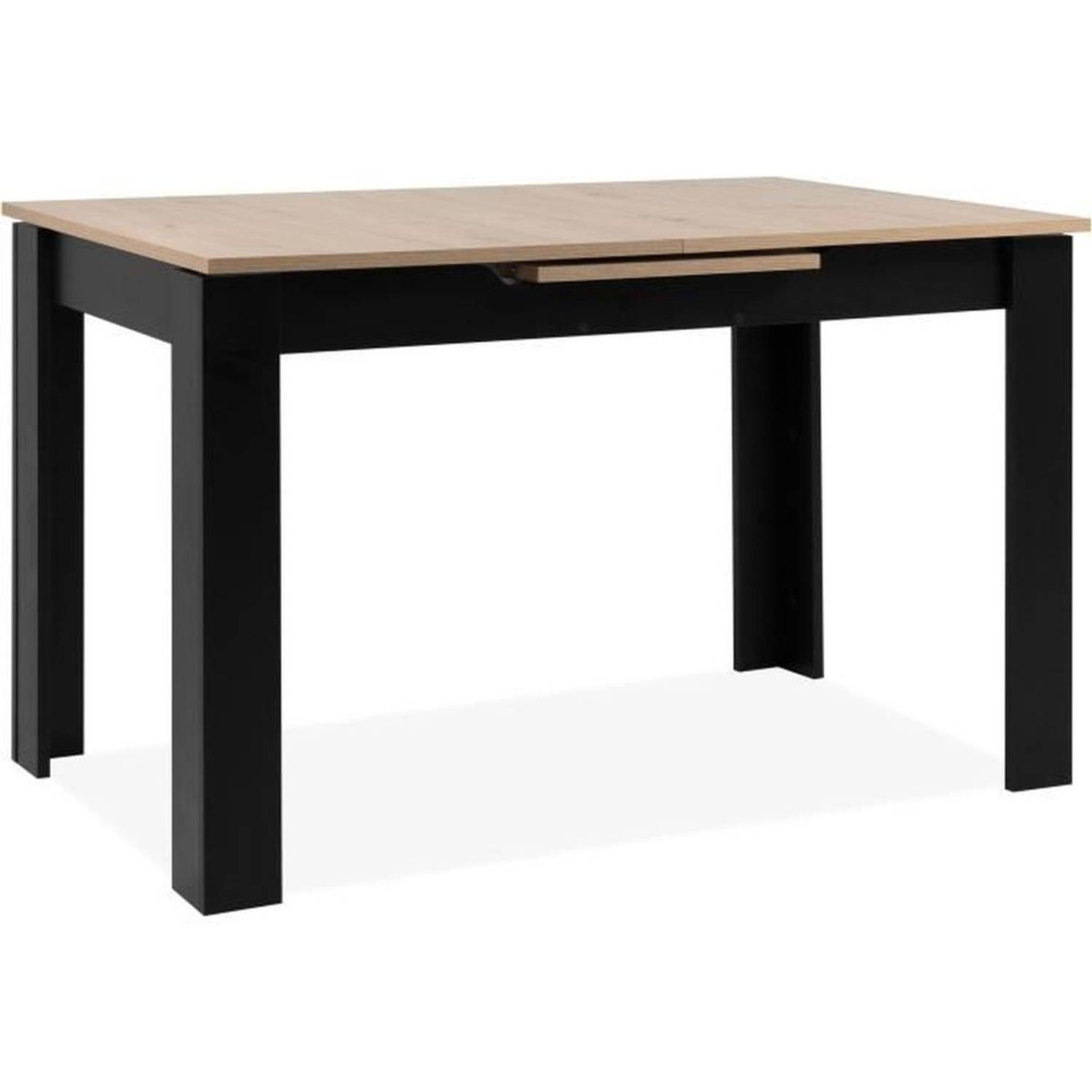 Uitschuifbare tafel - BIRMINGHAM - 80A - Automatische gesynchroniseerde opening - Eiken/zwart - 6/8 personen - 125-165 x