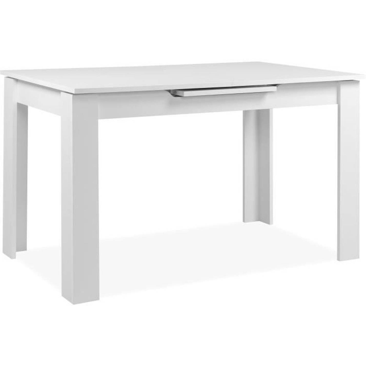 Uitschuifbare tafel - BIRMINGHAM - 80A - Automatische gesynchroniseerde opening - Wit decor - 6/8 personen - 125-165 x 7