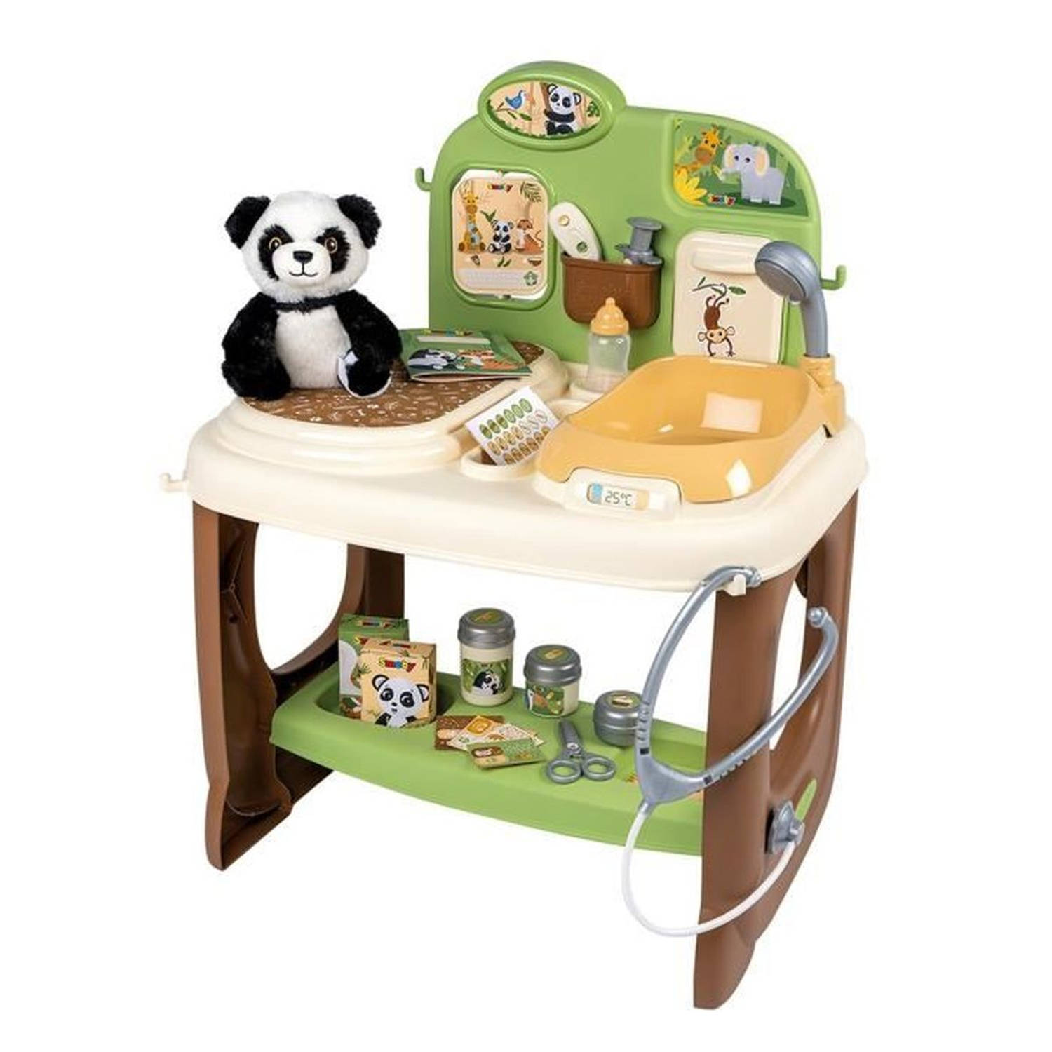 Smoby - Zoo Veterinary Center - 1 Panda knuffel - Veel accessoires en functies