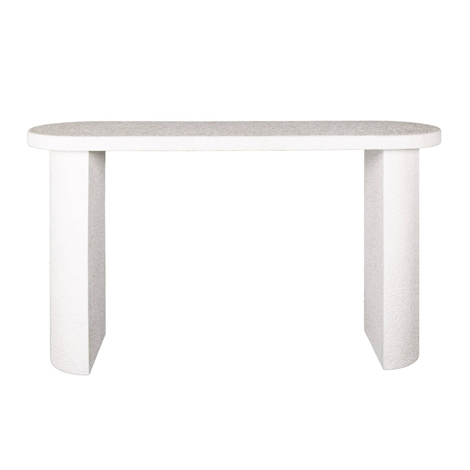 Giga Meubel Sidetable Arch Stone - Ovaal - Wit - Marmer Composiet - 140x70x77cm