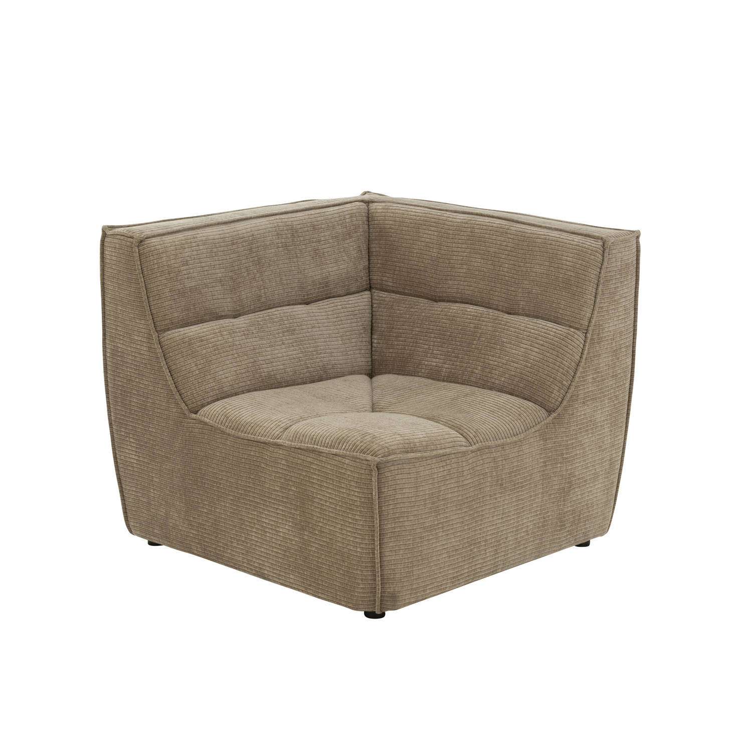 J-line - HoekFauteuil Grid Populierenhout/schuim Donker Taupe - 98x98x83cm