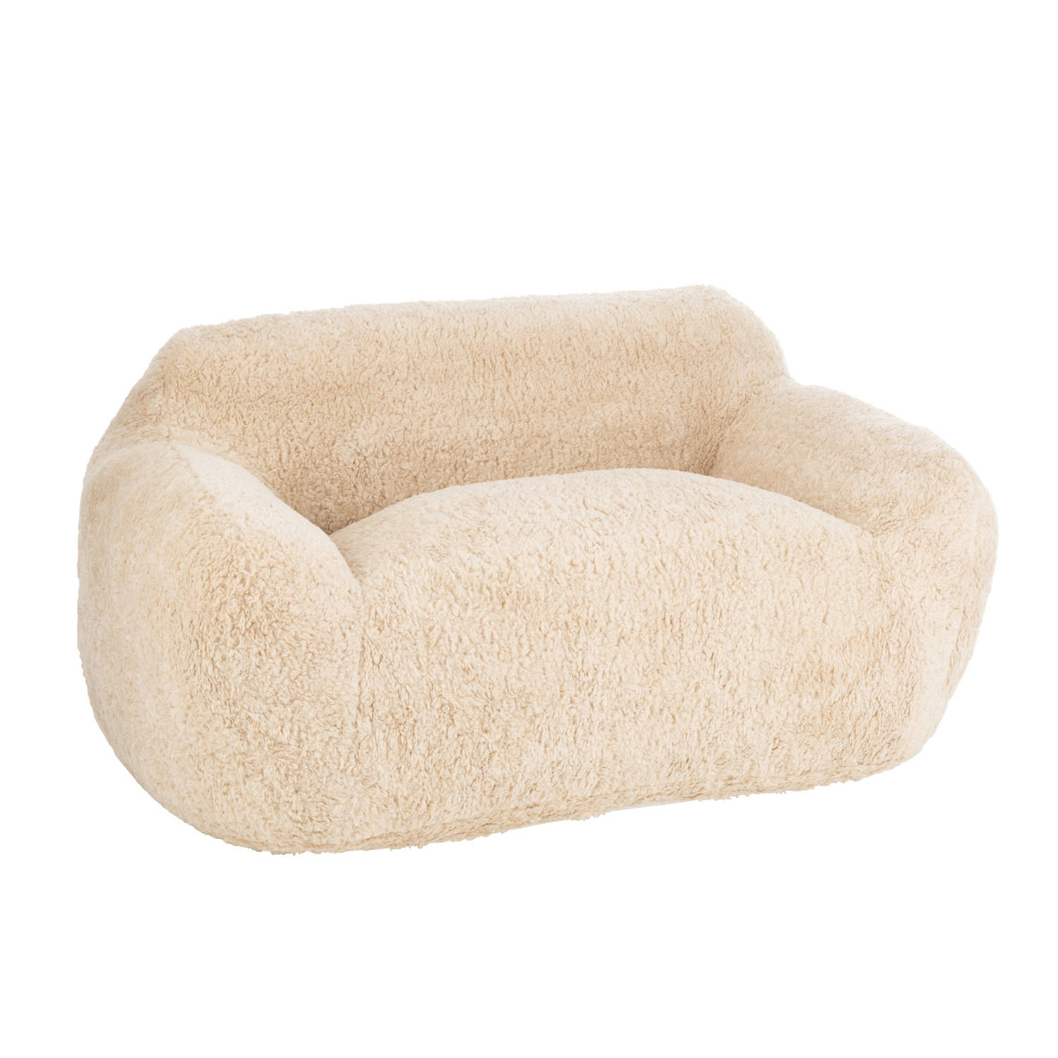 J-line - Fauteuil Shearl Polyester Creme Large - 152x110x81cm