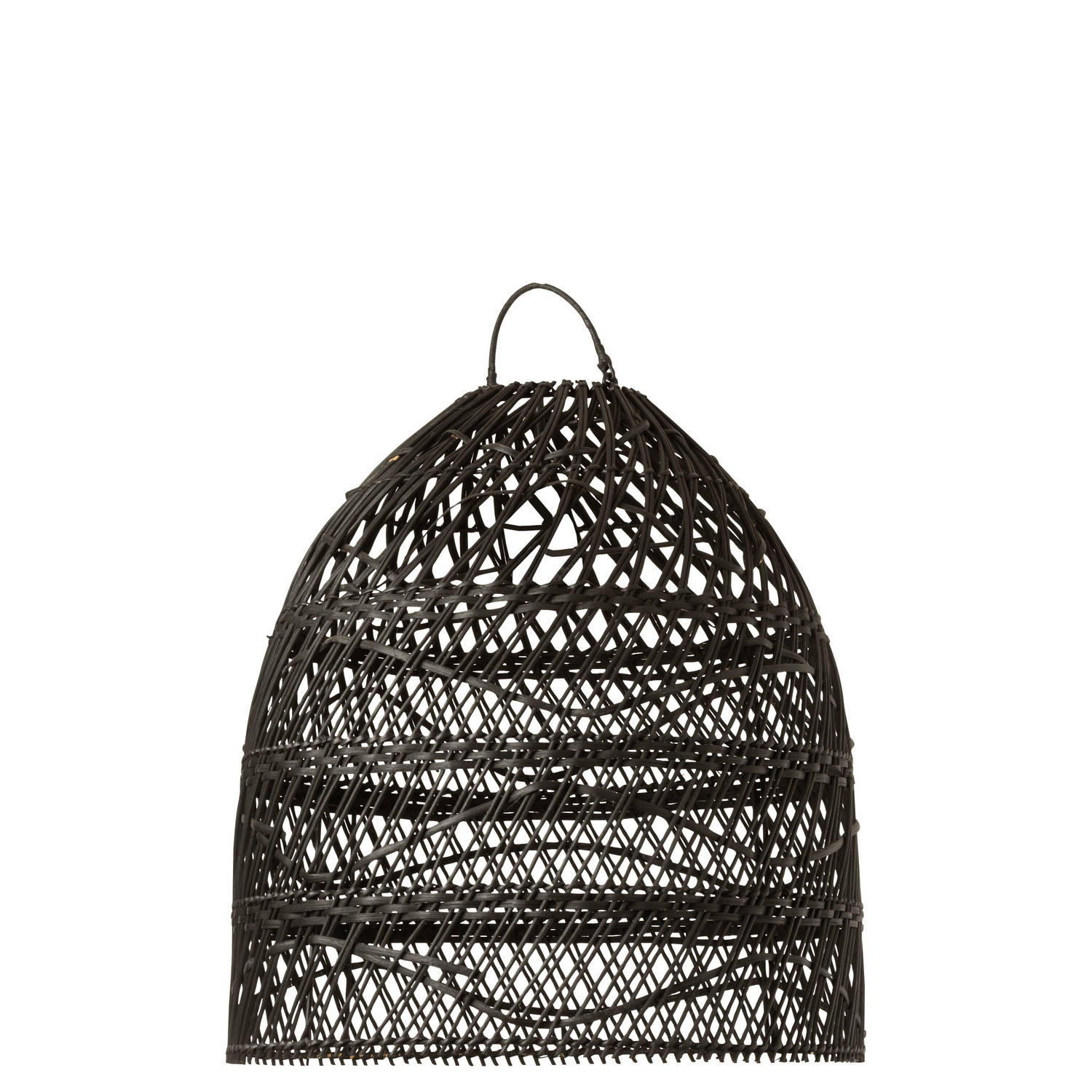 J-line - Lampkap Golven Rotan Zwart - 40x40x45cm