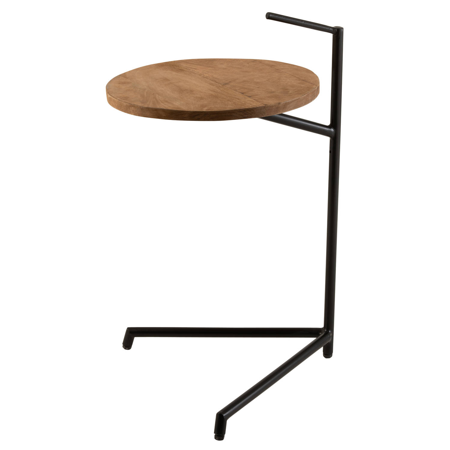 J-line - Bijzettafel Bistro Rond Mango Hout/ijzer Naturel/zwart - 39x42x64cm