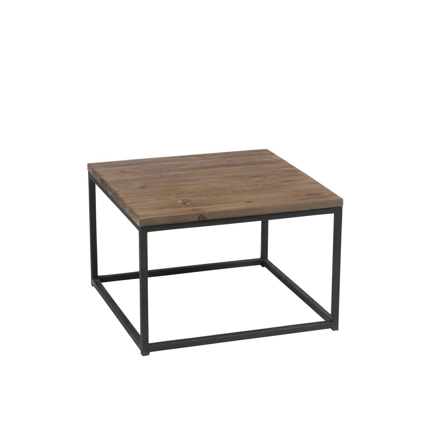 J-line - Bijzettafel Hout/met Bruin+zwart - 60x60x41cm