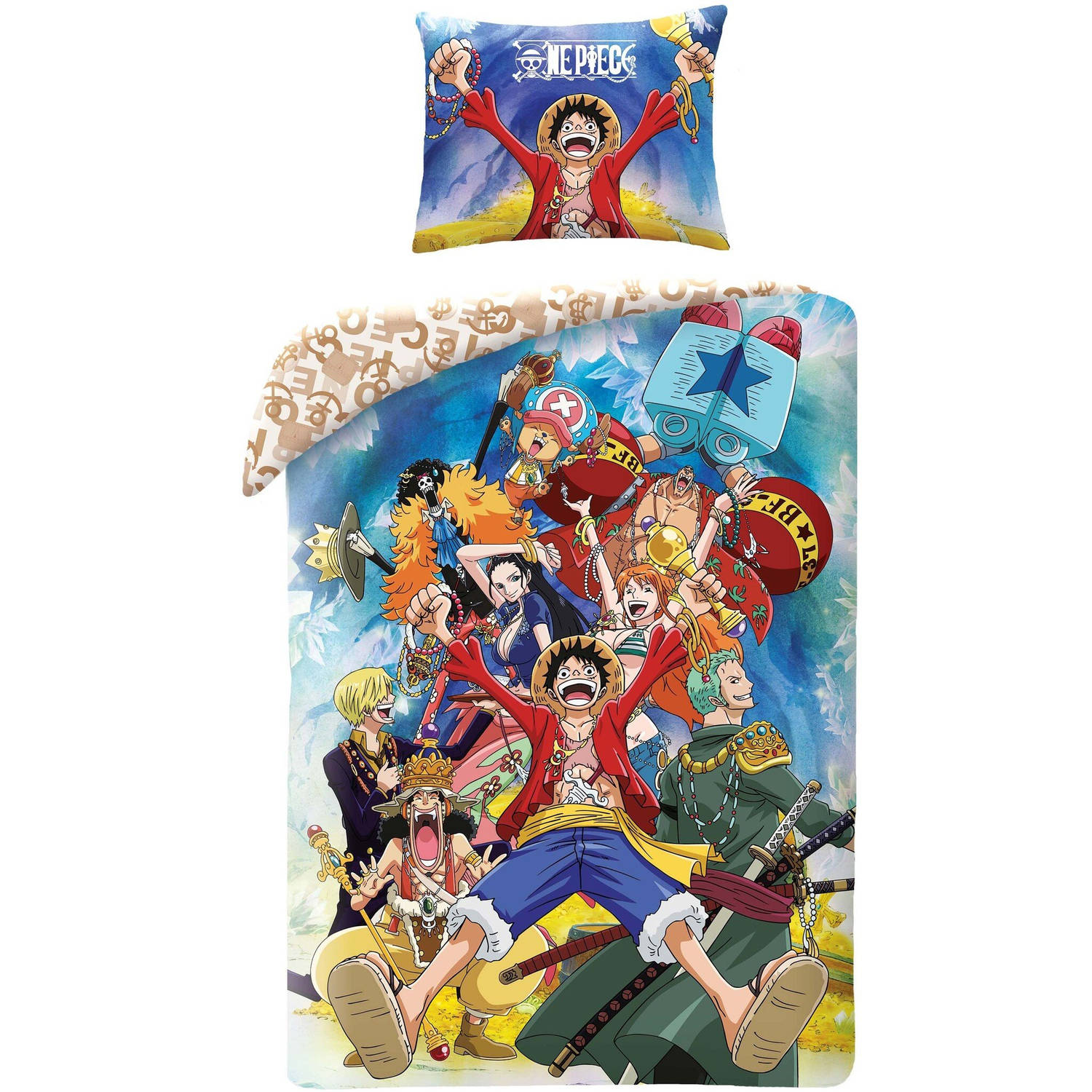 One Piece Dekbedovertrek Pirate - 140 x 200 + 70 x 90 cm - Polyester