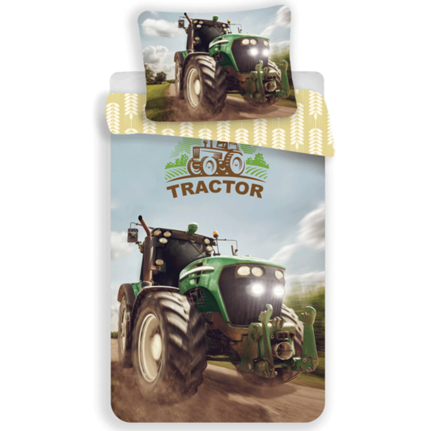 Sweet Home Dekbedovertrek Tractor - 140 x 200 cm / 70 x 90 cm - Katoen