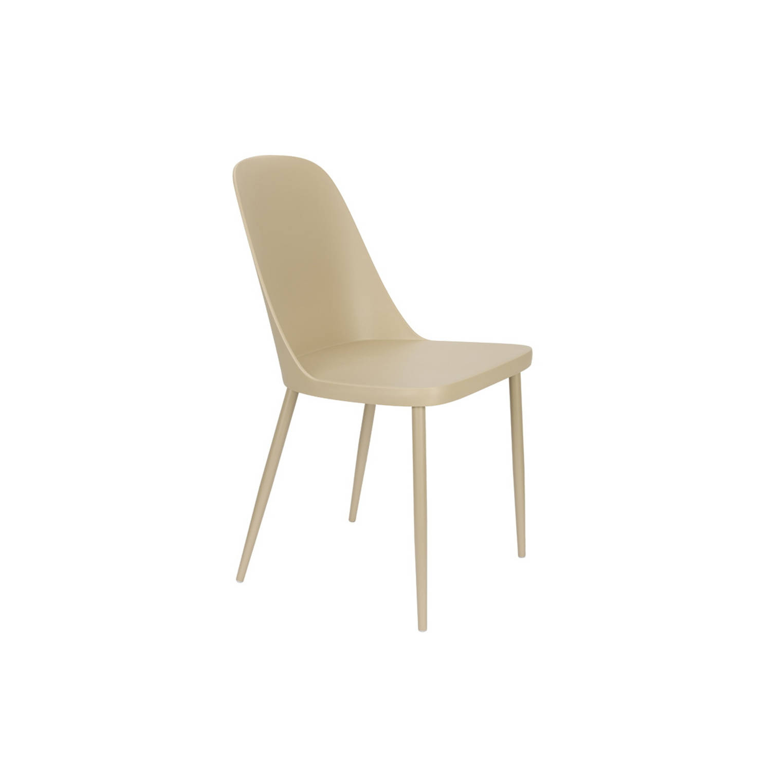 Giga Meubel - Eetkamerstoel Beige - Staal - Zithoogte 47cm - 53x46x85cm - Pip