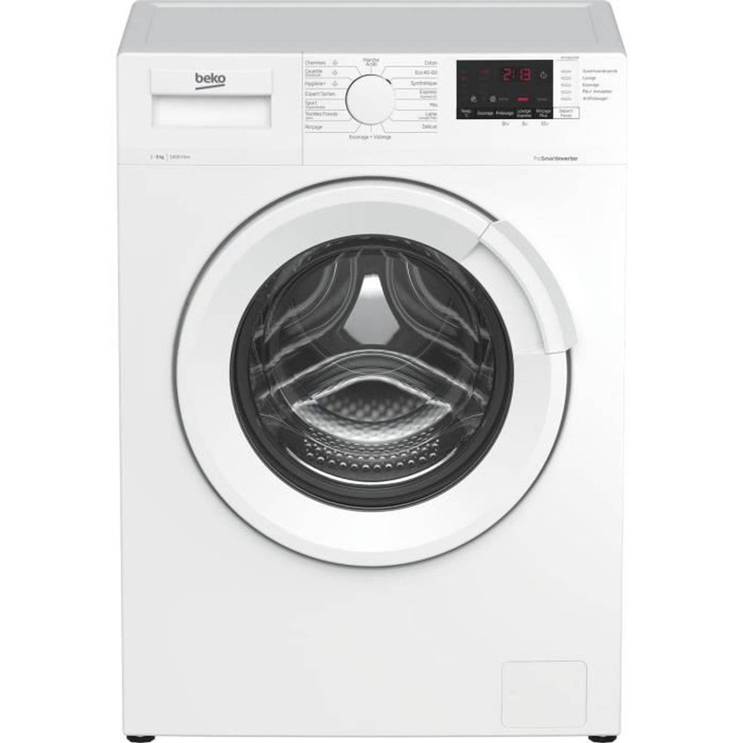 BEKO WTV95220W patrijspoortwasmachine - 9 kg - Inductie - L60cm - 1400 tpm - Klasse A - Wit