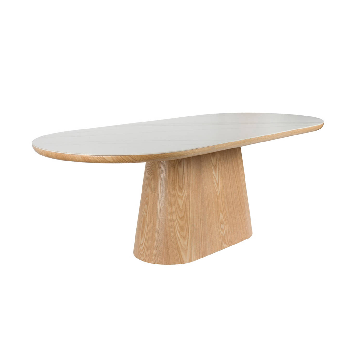 Giga Meubel - Eettafel Ovaal - Wit/Eiken MDF - 200x90x77cm - Almira