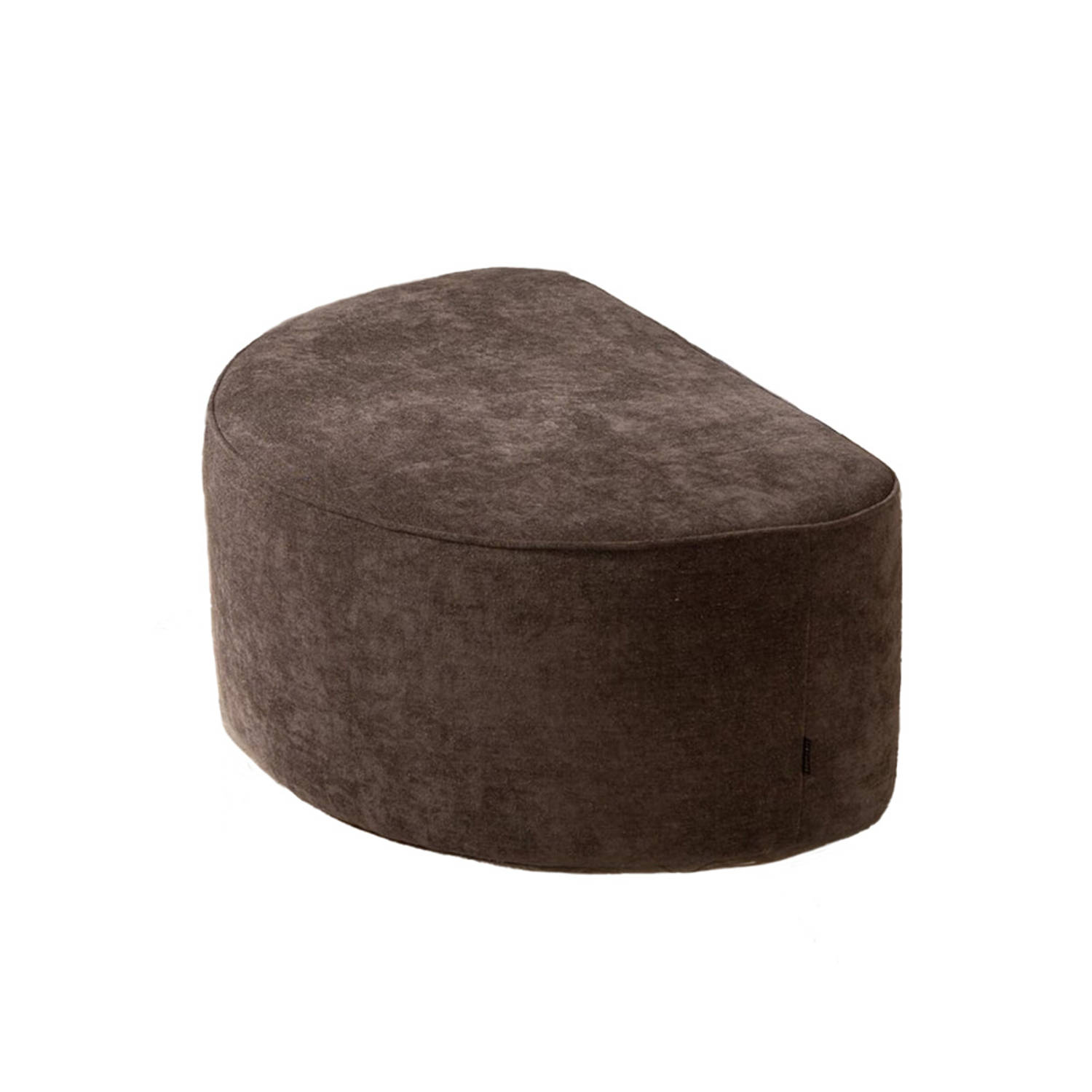 Bronx71® Hocker Lune halve maan chenille bruin