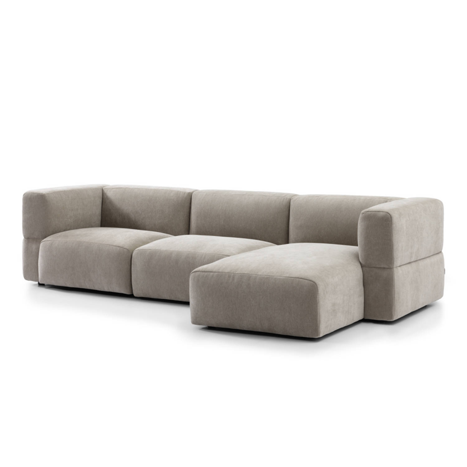 Bronx71® Scandinavische hoekbank Karla taupe rechts 3-zits