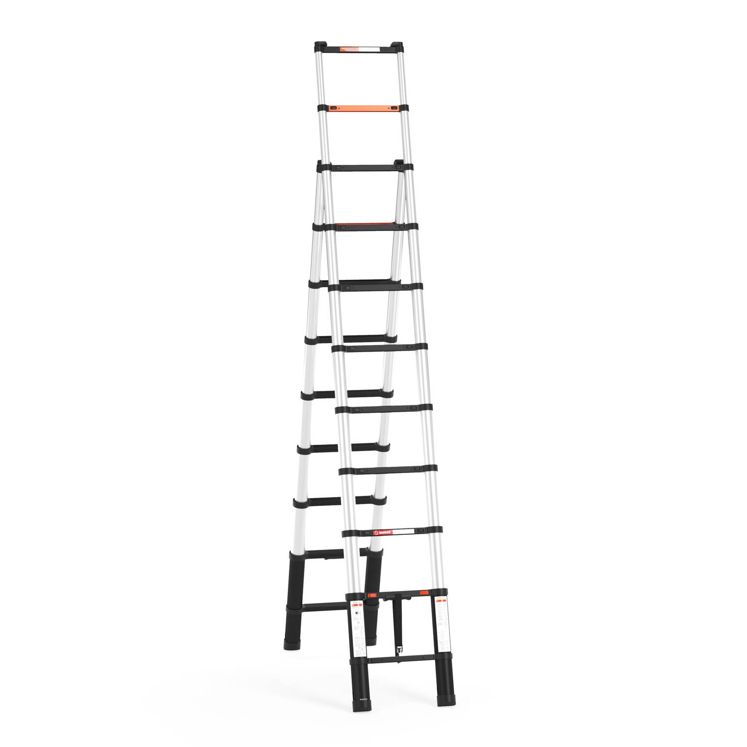 RMBO Telescopische reformladder 3,2m -Telescoopladder 3,2 m lang, Compact en Draagbaar met Soft Clos