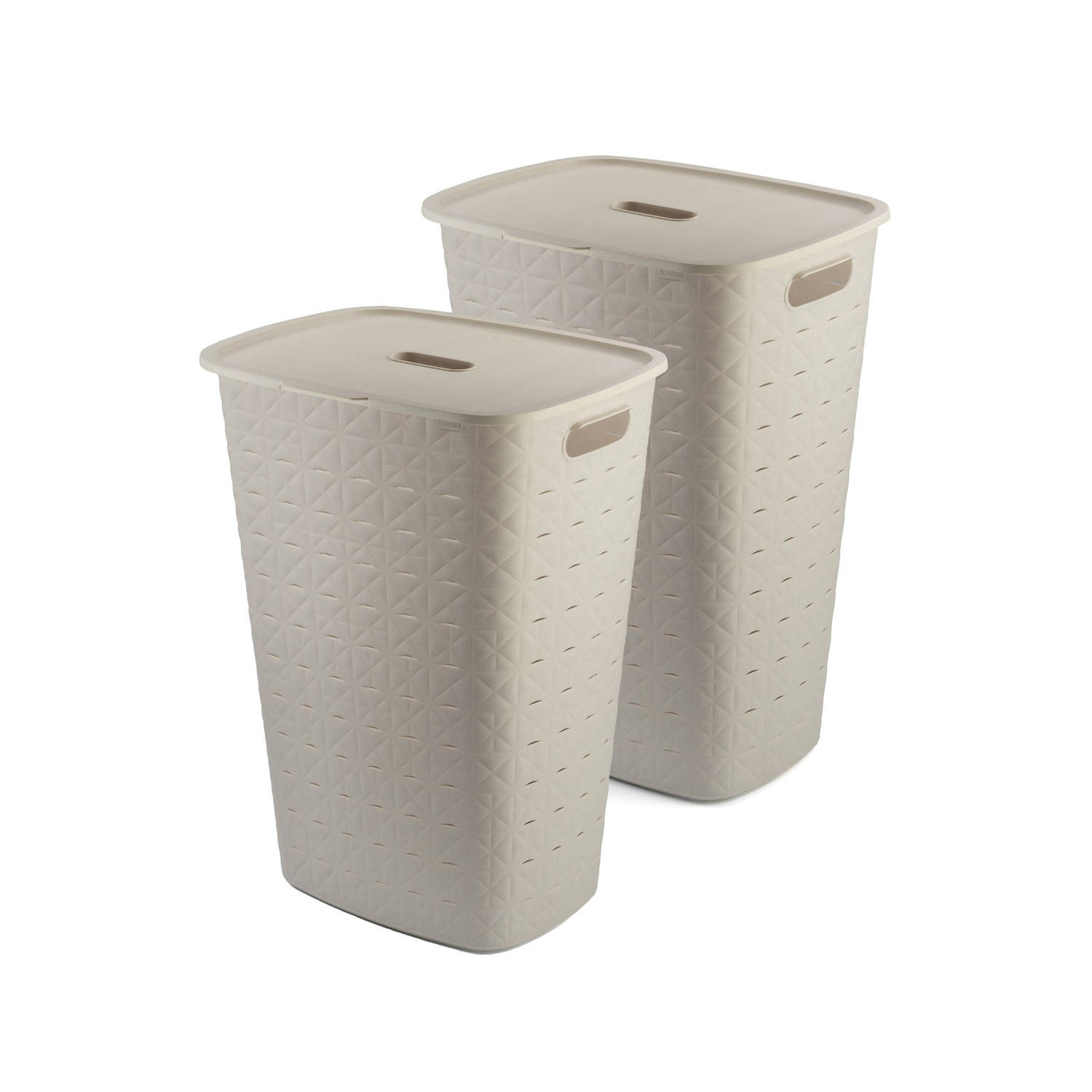 Curver Softex Wasmand met Deksel 56L - 2 stuks - Wit