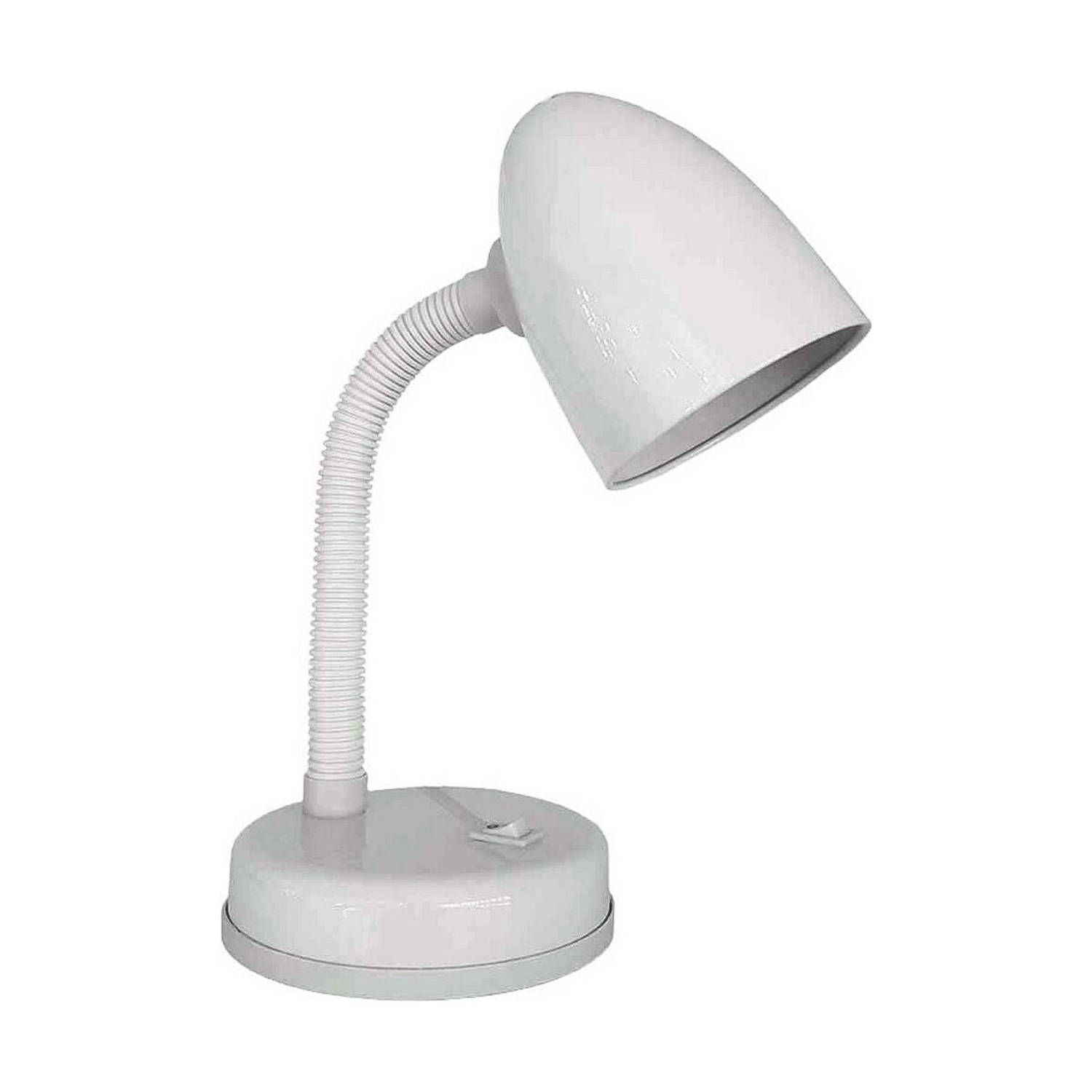 Bureaulamp EDM Amsterdam E27 60 W Flexo/bureaulamp Wit Metaal 13 x 34 cm (1 Stuks)