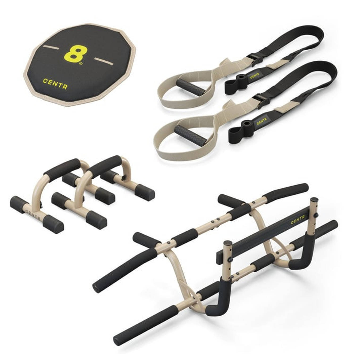 Centr by Chris Hemsworth Workout Kit 4 in 1 - 1x Pull Up Bar - 1x Set Push Up Handles - 1x Sandbag - 1x Suspension Trainer - Thuis fitness