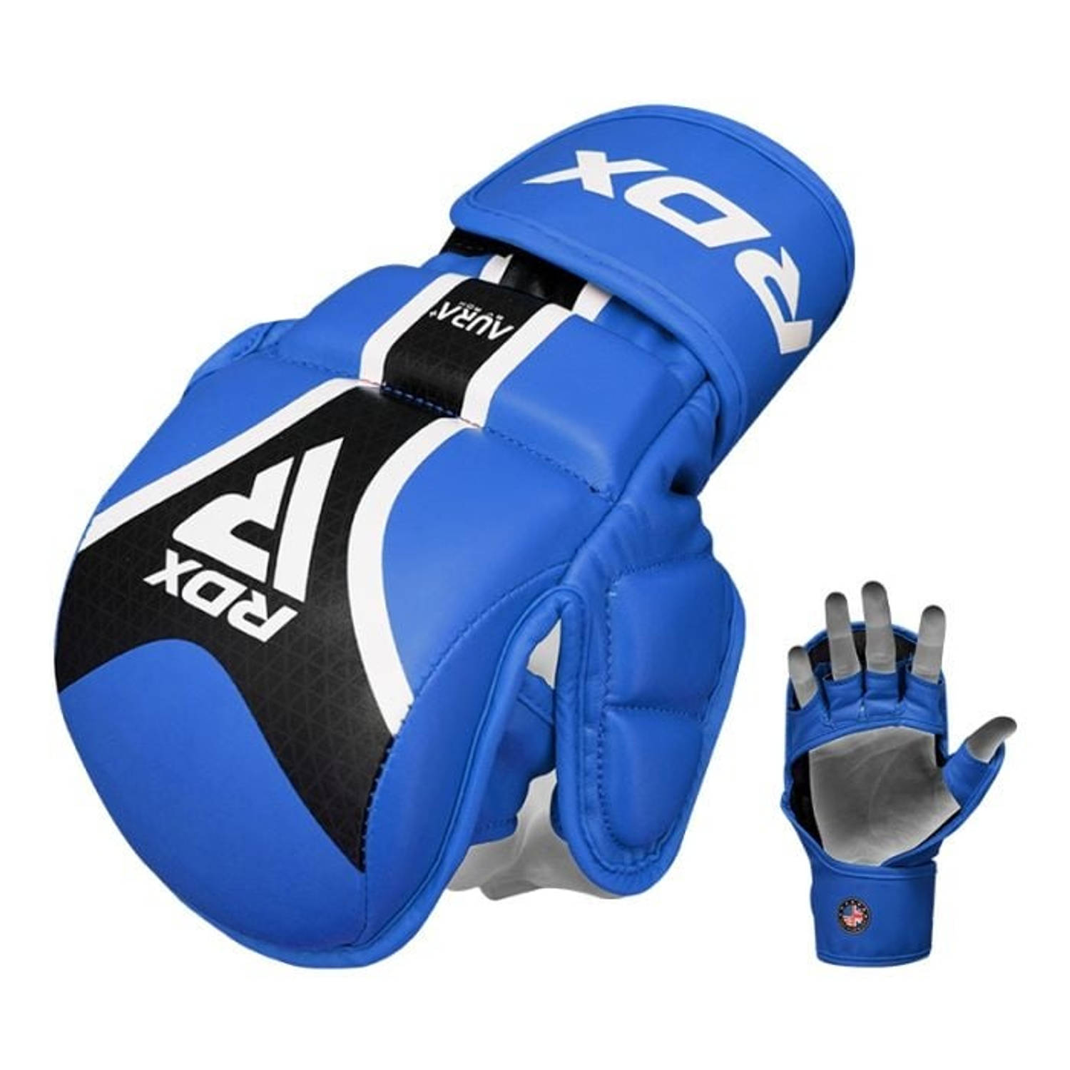 RDX Sports Aura+ T-17 Shooter - MMA Handschoenen - voor Wedstrijden - Blauw - Maat L - Kunstleer