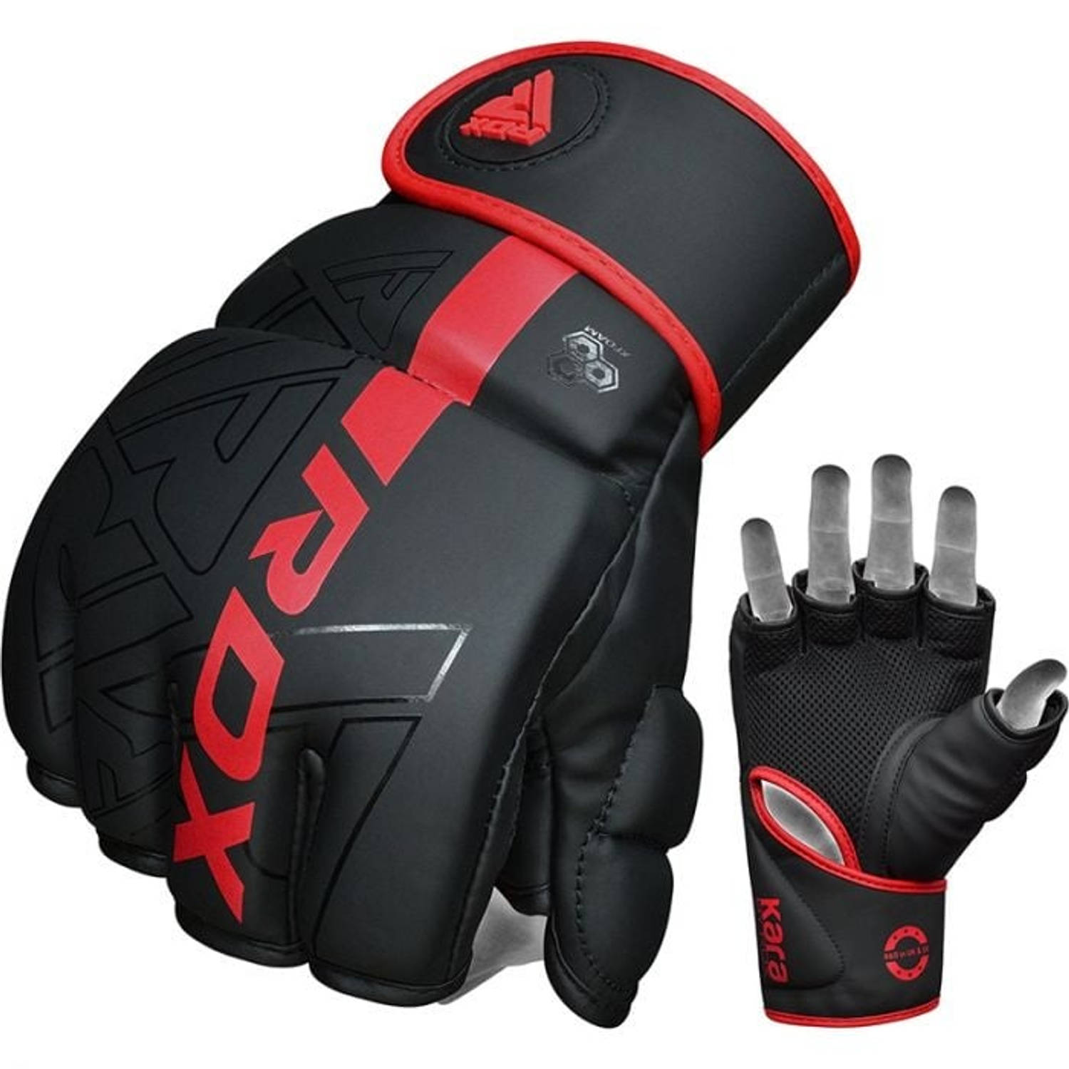 RDX Sports - F6 Kara - Bokshandschoenen - MMA Gloves - Training - Vechtsporthandschoenen - Boksen - Rood - Mat - Maat S