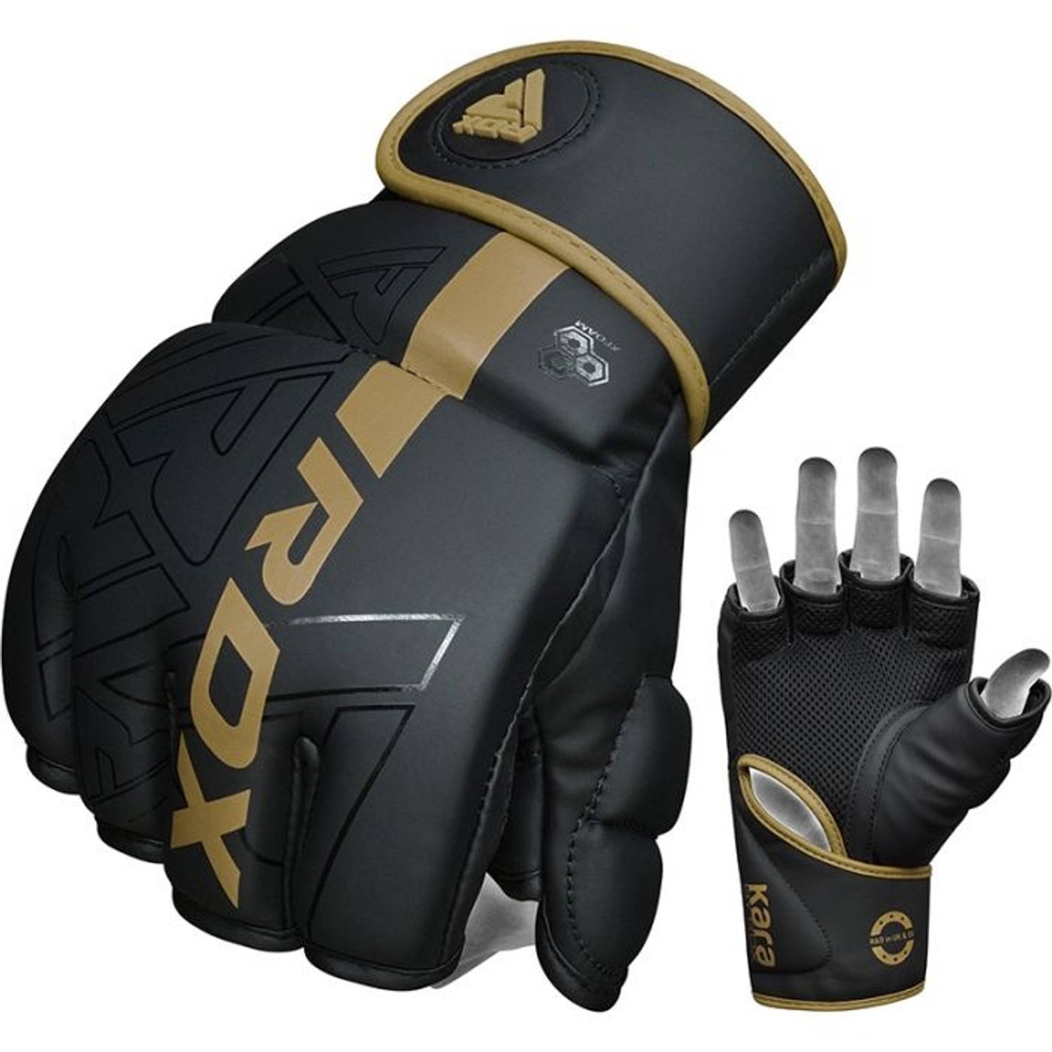 RDX Sports - F6 Kara - Bokshandschoenen - MMA Gloves - Training - Vechtsporthandschoenen - Boksen - Goud - Mat - Maat M