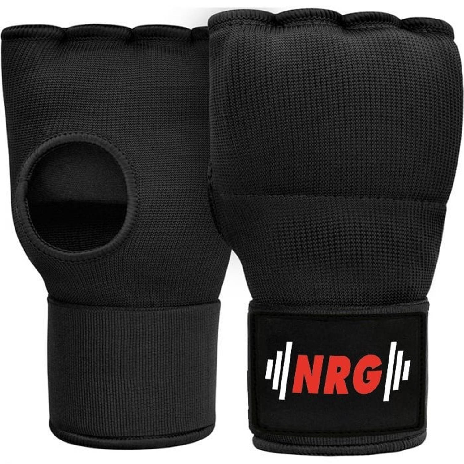 NRG Boxing - Bandage Boksen - Binnenhandschoenen Boksen - Zwart - Katoen - Gel Padding - Met 75 cm lange bandage - Kickboksen -Maat M