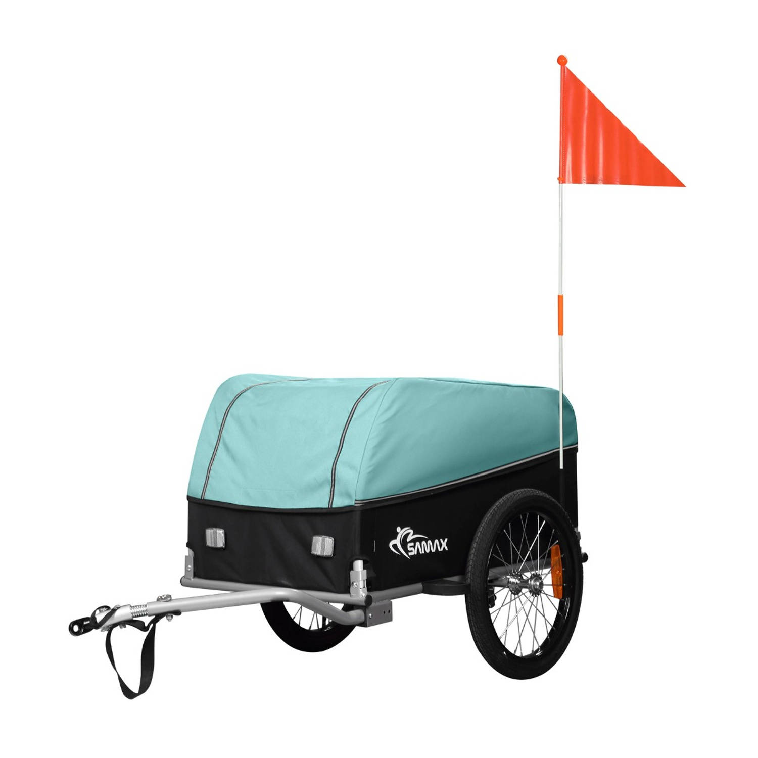 SAMAX Fietskar voor transport 40 kg / 120 liter in turquoise /fietsaanhanger