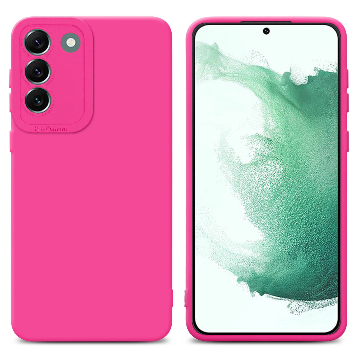 Cadorabo Hoesje voor Samsung Galaxy S22 PLUS in FLUID HOTPINK - Beschermhoes gemaakt van flexibel TPU silicone