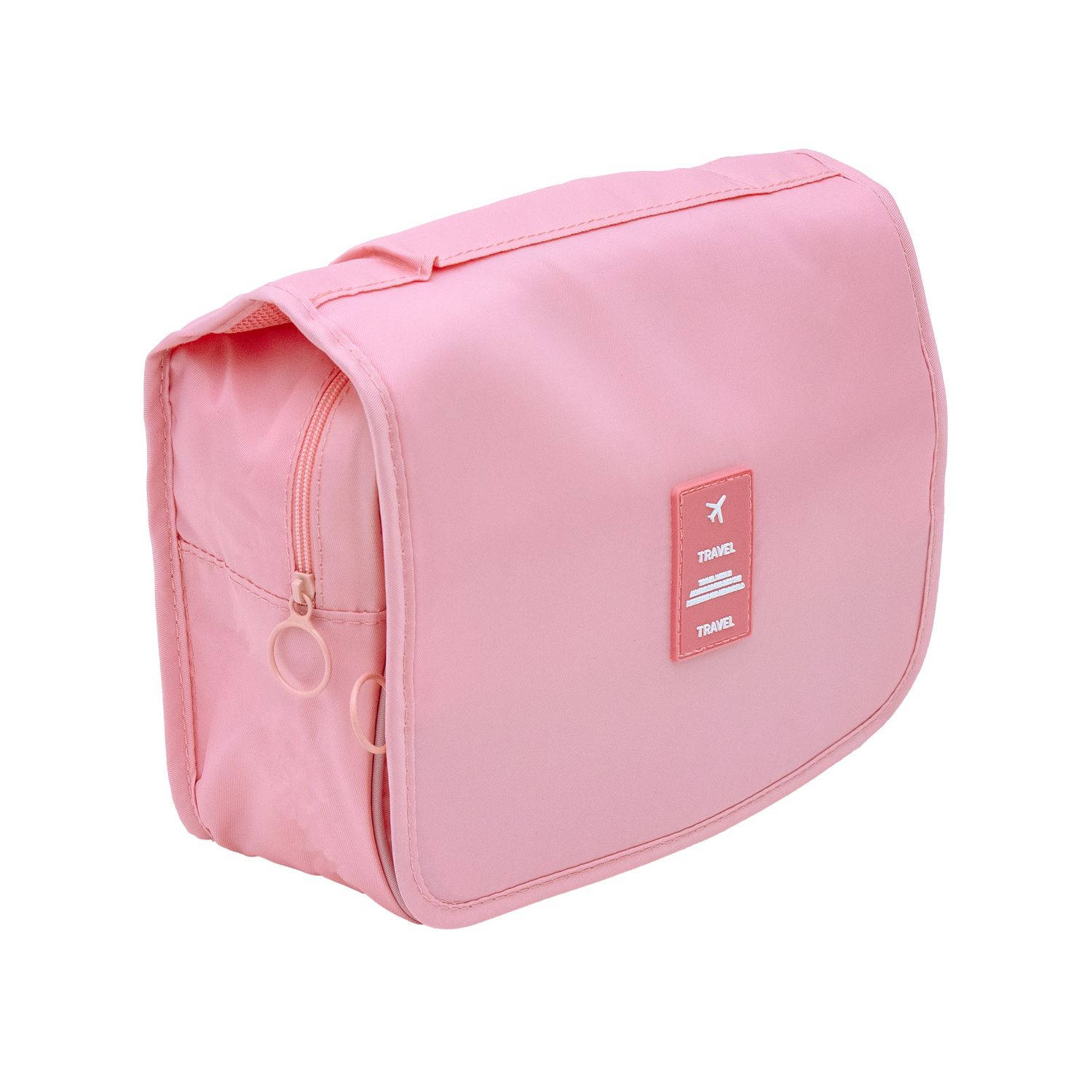 Intirilife Waterdichte Cosmetic Bag in APRICOT PINK – Waterafstotende Fold Out Washbag met verschillende binnenvakken en ritssluiting – Waterdichte Toiletruimte Make Up Travel Vaca