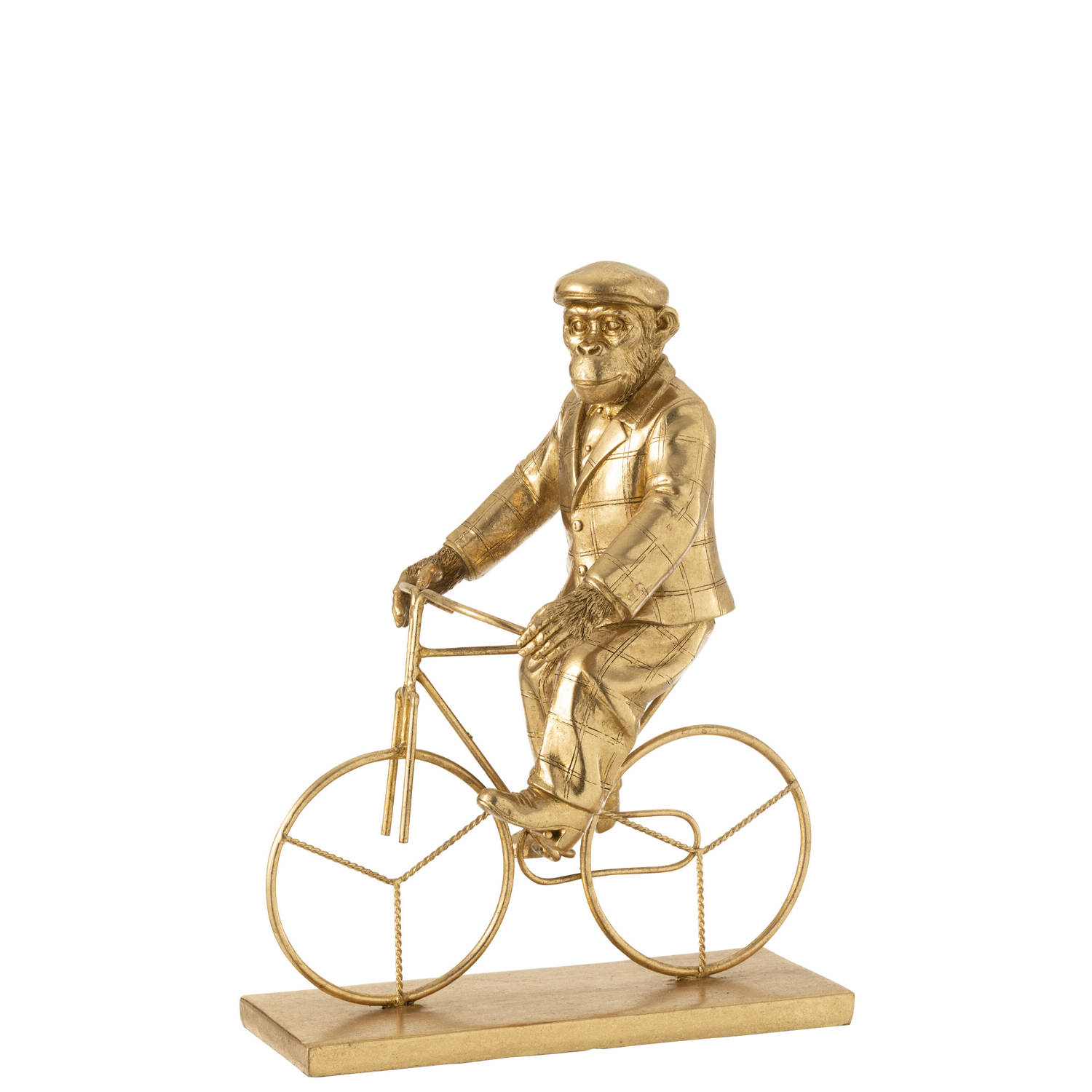 J-line - Aap Fiets Poly Goud Large - 26.5x14x35cm