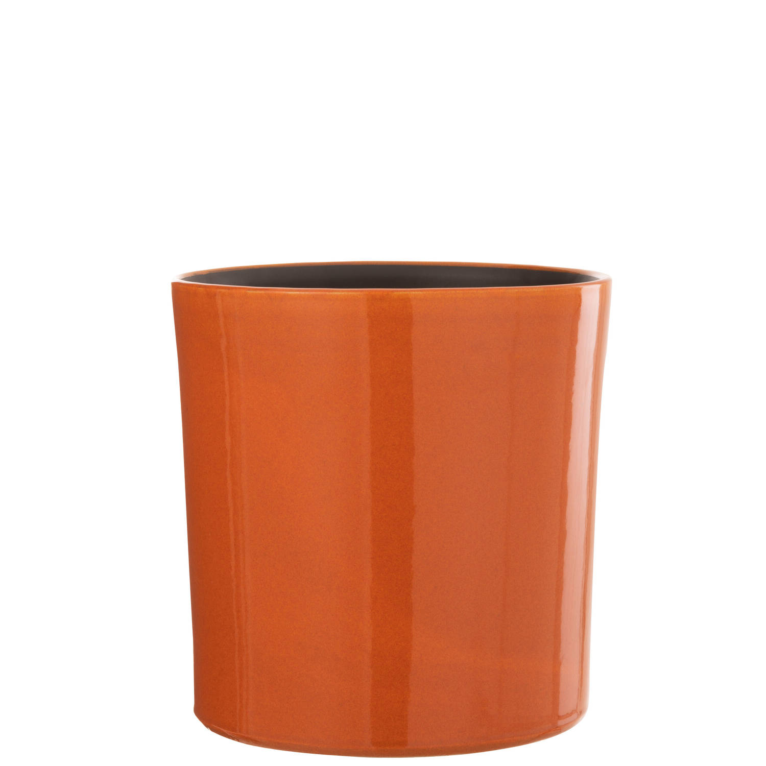 J-line - Bloempot Flek Keramiek Oranje Large - 25x25x25cm