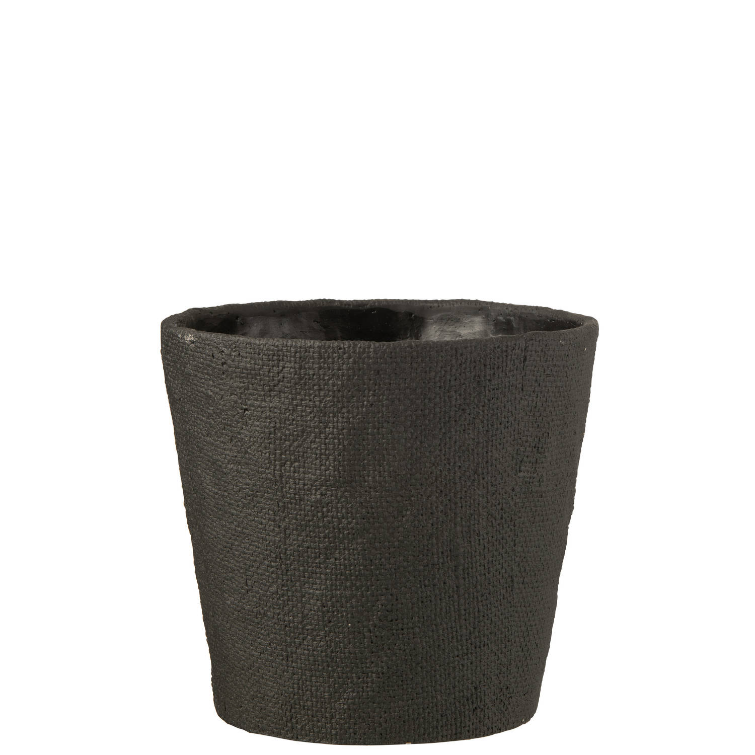 J-line - Bloempot Bar Cement Zwart Extra Large - 25.5x25.5x23.5cm