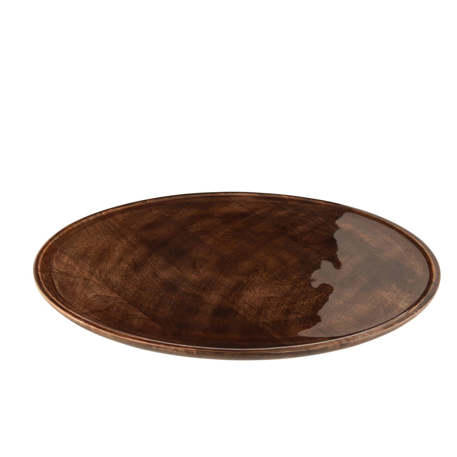 J-line - Schaal Rond Draai Mango Hout Bruin - 56x56x7cm