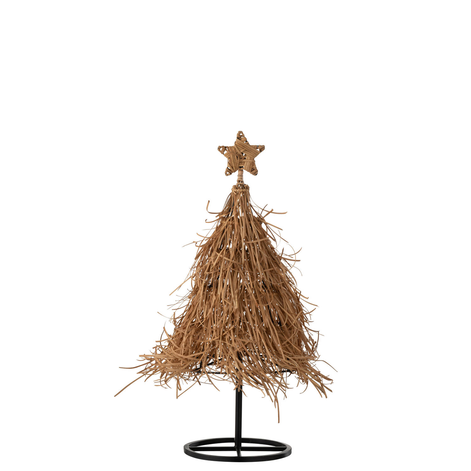 J-line - Kerstboom Ster Rattan Small - 25x25x64cm