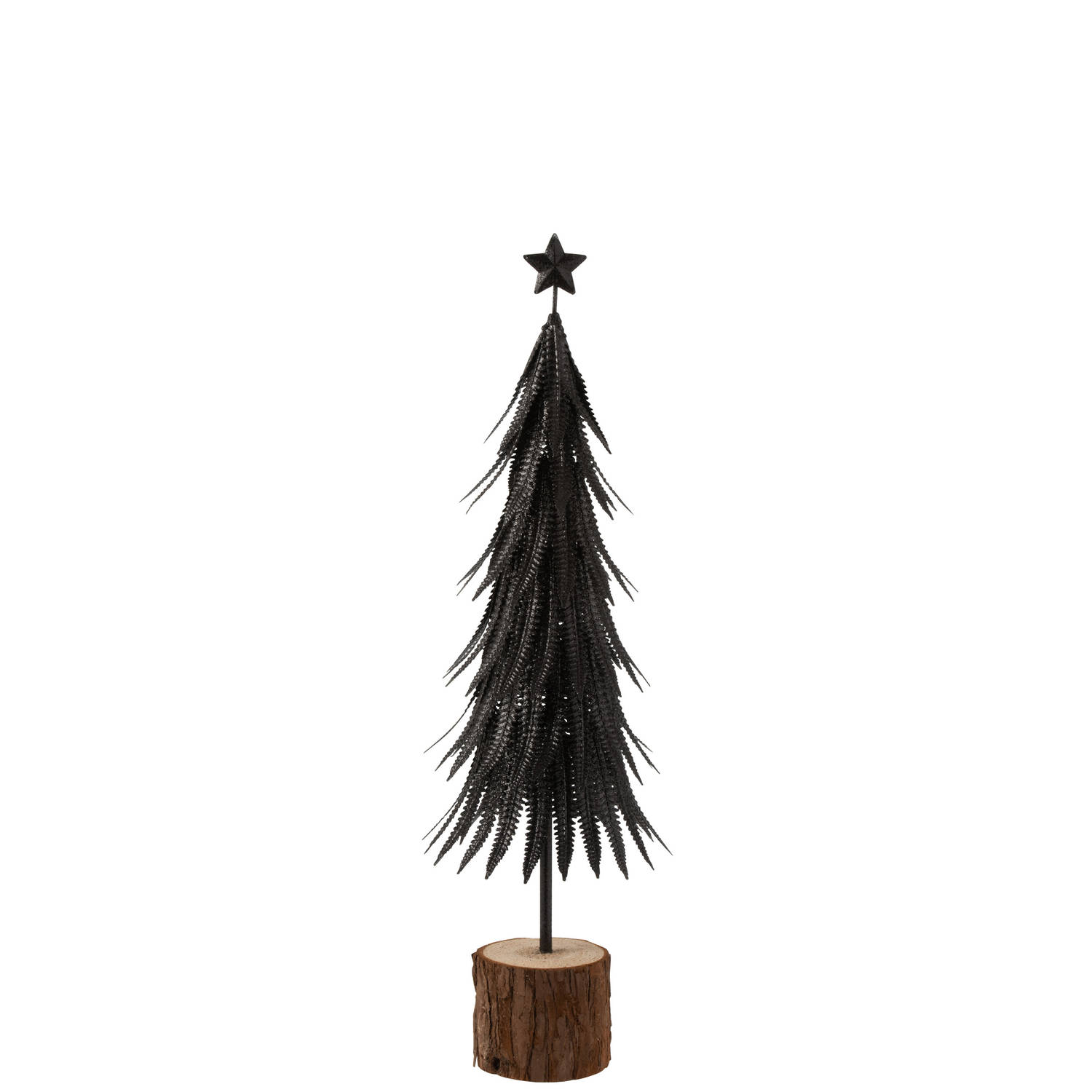 J-line - Kerstboom Metaal Glitter Zwart Small - 15x15x56.5cm