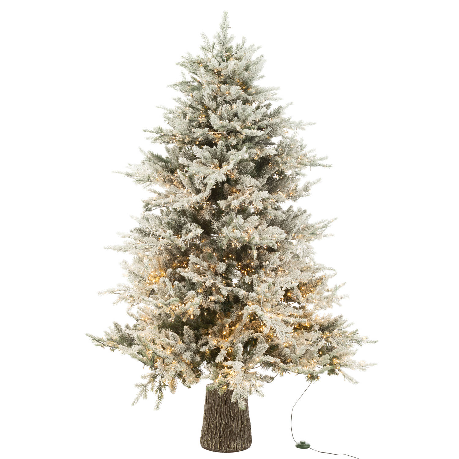 J-line - Kerstboom+sneeuw 3000led Lichtjes Plastiek Wit - 140x140x210cm