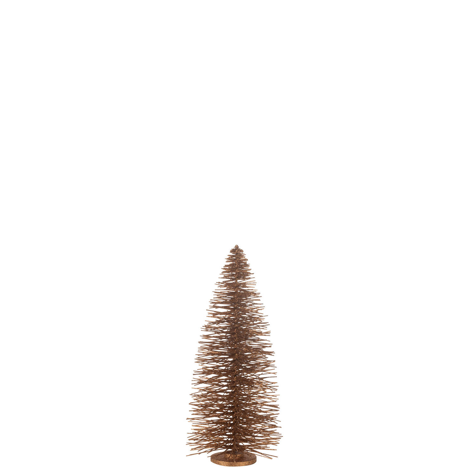 J-line - Kerstboom Decoratief Glitter Hout Bruin Large - 27x27x70cm