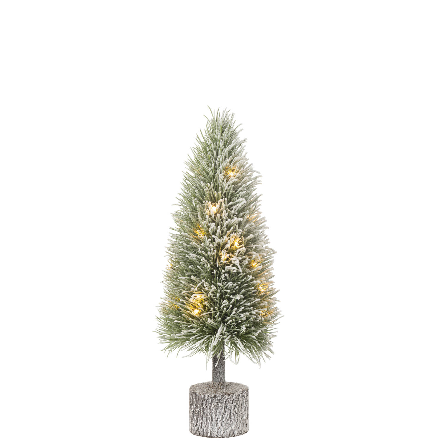 J-line - Kerstboom B+led Kunststof Sneeuw Groen Medium - 19x19x60cm