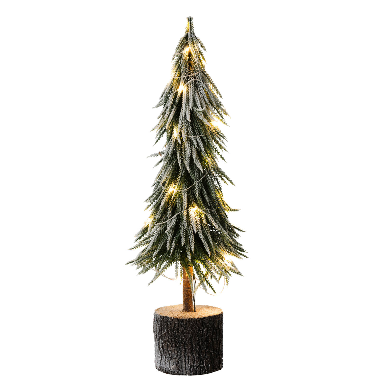 J-line - Kerstboom A+led Kunststof Sneeuw Groen Large - 13x13x60cm