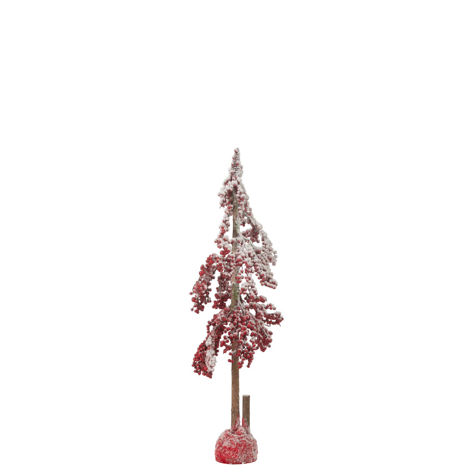 J-line - Kerstboom Decoratief Grote Bessen Plastiek Rood Small - 25x25x84cm