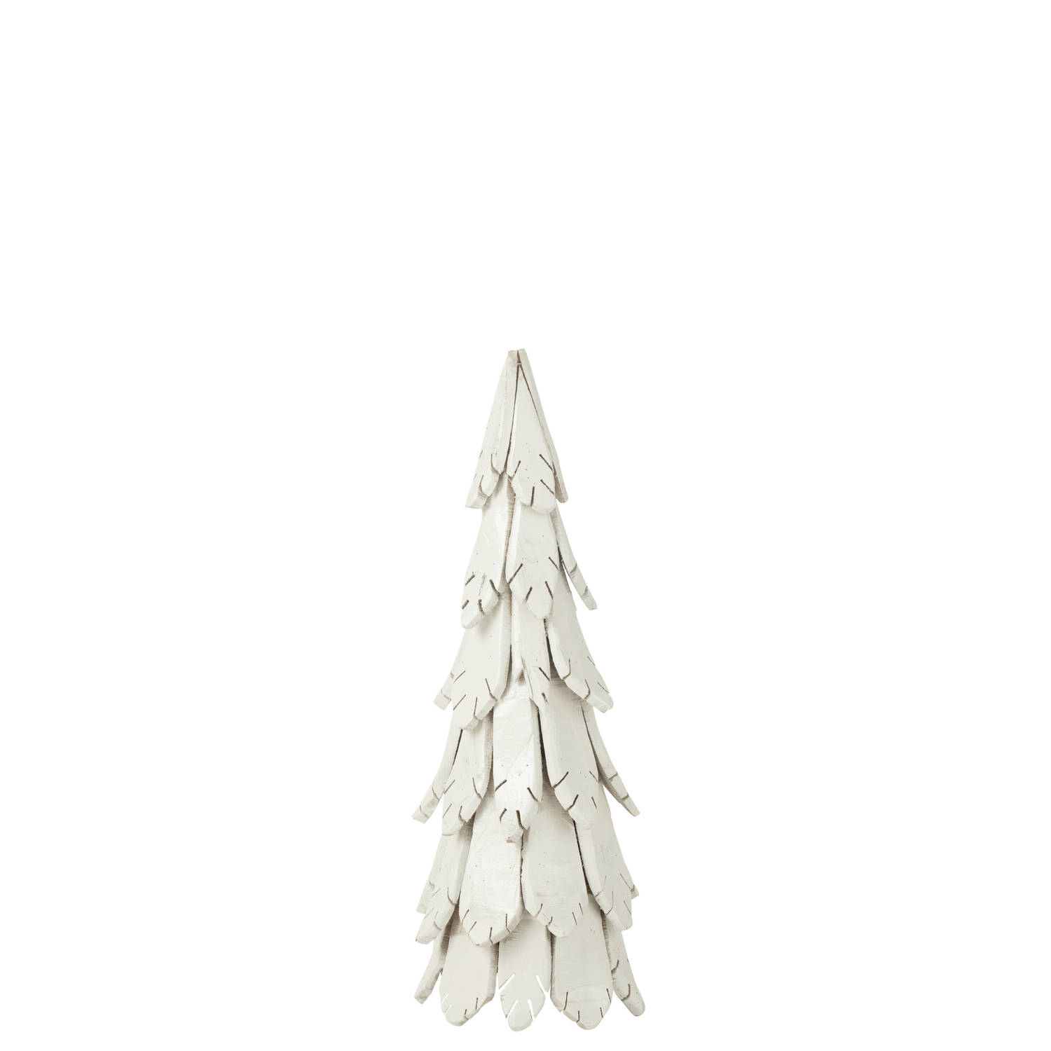 J-line - Kerstboom Stukken Hout Wit Medium - 28x28x80cm