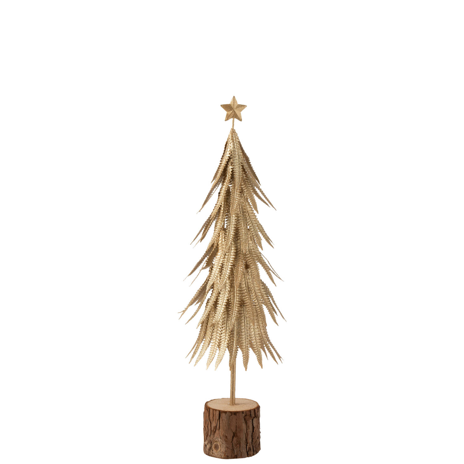 J-line - Kerstboom Metaal Glitter Goud Small - 16x16x57cm