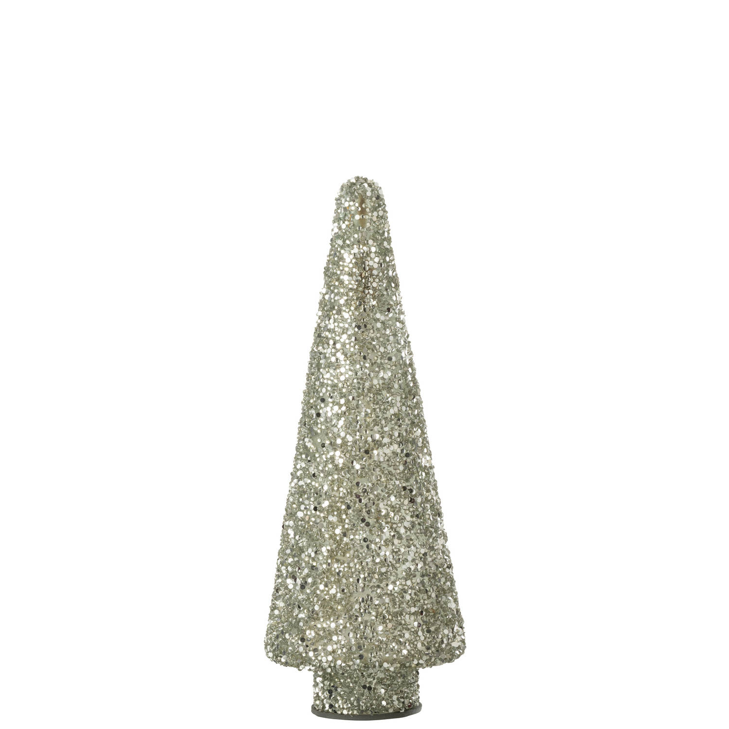 J-line - Kerstboom Glitter Glas Zilver Small - 12x12x32cm